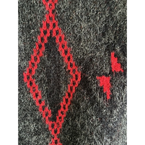 Vintage Women's Selin Argyle‎ Sweater Size Large Black Red 1980s - Picture 4 of 6